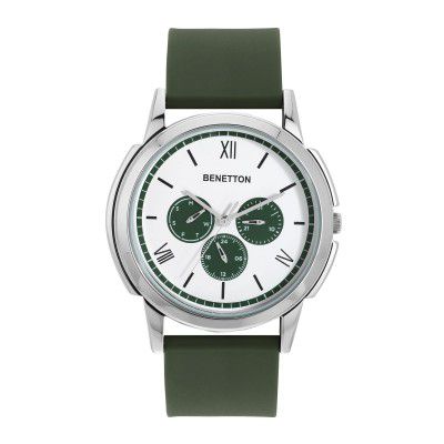 UNITED COLORS OF BENETTON Men White Round Brass Dial Analogue Watch- UWUCG0800