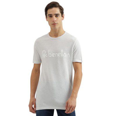 UNITED COLORS OF BENETTON Men's Branded Print Crew Neck Regular Fit T-Shirt