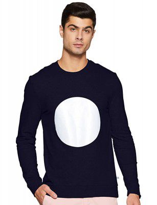 United Colors of Benetton Mens Cotton Sweatshirt (19A3S67J0043I_520_S_Navy Melange_S)