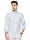 United Colors of Benetton Mens Printed Slim fit Casual Shirt (19P5DR40U008I_902_Blue XXL)...