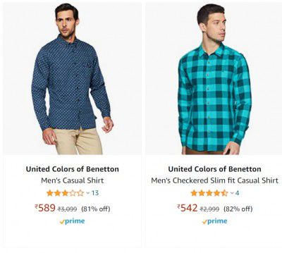 United Colors of Benetton Mens Shirts up to 82% off