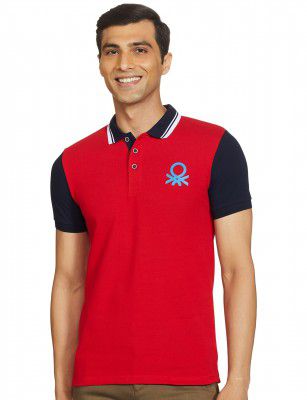UNITED COLORS OF BENETTON Men's Solid Regular Fit Polo Shirt