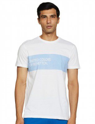 UNITED COLORS OF BENETTON Men's Solid Regular Fit T-Shirt