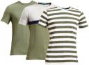 United Colors of Benetton Pack of 3 Striped Men Round Neck Dark Green T-Shirt...