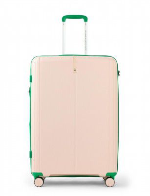 UNITED COLORS OF BENETTON Polyester Hard Shell 8 Spinner Wheels Luggage Trolley, Cargo, Emerald Plus, Pink, Large, 76 cm