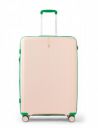 UNITED COLORS OF BENETTON Polyester Hard Shell 8 Spinner Wheels Luggage Trolley, Cargo, Emerald Plus, Pink, Large, 76 cm...