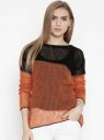 United Colors of Benetton Self Design Round Neck Casual Women Brown Sweater...