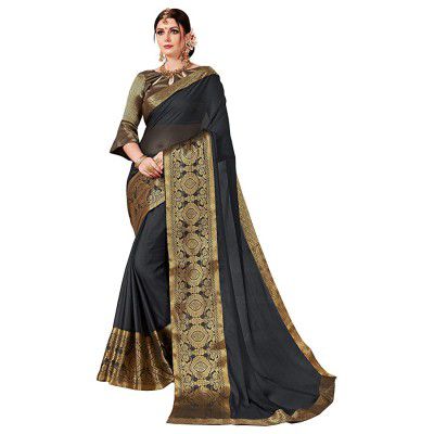 UNITED LIBERTY PARAMPARA Multi Colour Designer Work and Moss Chiffon Fabric Saree