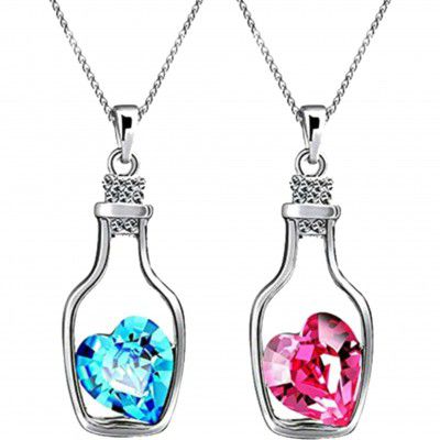 University Trendz Gold Plated Alloy Gold Plated and Austria Crystal Pendant for Womens & Girls (Set of 2) - (Silver)