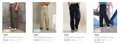 Unrl Trousers Start at Rs 383