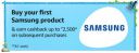 Up to ₹2500 Cashback on 2nd Samsung Product...