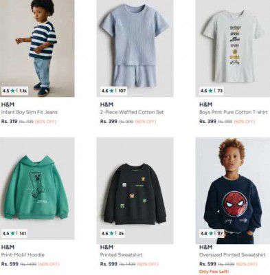 UP TO 60% OFF - H And M Clothing For BOY + Extra Coupon OFF