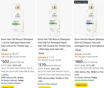 UP TO 65% OFF | Dove Shampoo