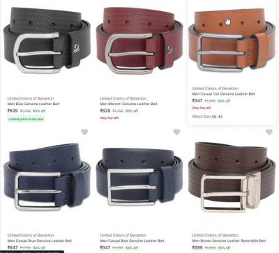 UP TO 65% OFF | United Colors of Benetton Belt