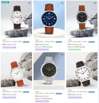 Flipkart: Up to 80% Off On Timex Watches For Men