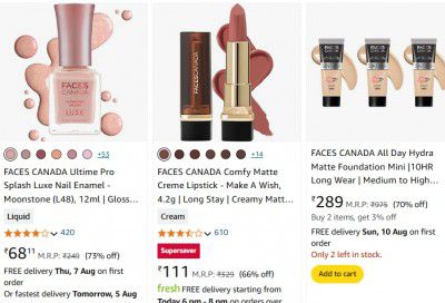 UP TO 70% - Faces Canada Beauty Product