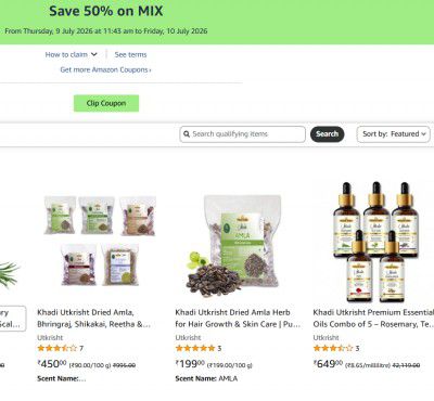 UP TO 70% OFF Khadi  Personal Care Product + Extra 50% OFF via Coupon