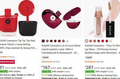 UP TO 70% OFF | SUGAR Cosmetics Beauty Product