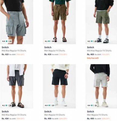 UP TO 74% OFF | Snitch Men Shorts