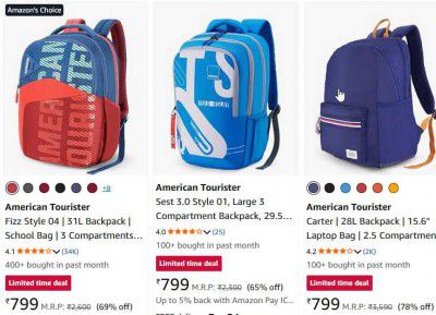 UP TO 78% OFF | American Tourister Backpack 