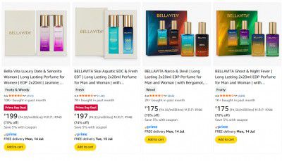 Up to 80% OFF - BELLAVITA Perfume Starts at Rs 199 ( Extra Saving With Coupon )