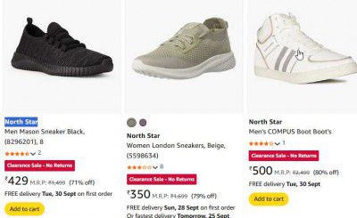 UP TO 87% OFF | North Star by Bata Men's Shoes Starts at Rs 350