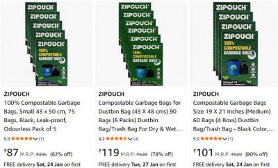 UP TO 82% OFF | Zipouch Garbage Bags