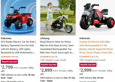 UP TO 85% OFF | Kidsmate Electric / Battery Operated Car | Bike