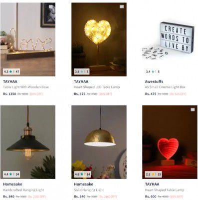 Up to 85% Off on Indoor decorative Lightings @ 85% OFF