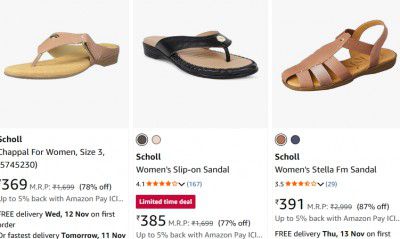UPTO 87% OFF On SCHOLL WOMEN'S SANDALS