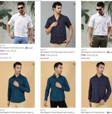 UP TO 88% OFF Kotty Mens Shirts Starts at 230
