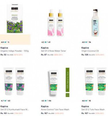UP TO 89% OFF Kapiva Beauty Products starting From Rs.22