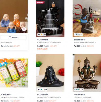 Myntra | Up to 89% Off on eCraftIndia Showpiece & Home Decor