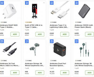 Blinkit: UP TO 90% OFF | Ambrane Mobile Accessories