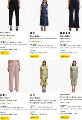 Amazon : UP TO 90% OFF - Tokyo Talkies Womens Clothing