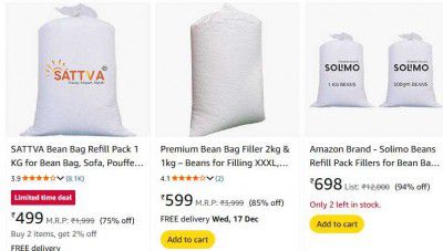 UP TO 94% OFF | Bean Bag Refills