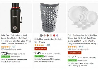 Up to Extra 300 off Coupons on Cello Home & Kitchen Products