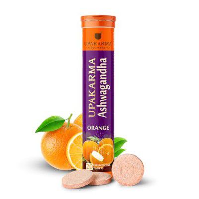 UPAKARMA Ashwagandha Effervescent Tablets Orange Flavor