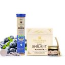 UPAKARMA Combo of Pure Shilajit Resin Form 10g & Original Shilajeet Effervescent Tablets - Blueberry Flavour | For Boost Stamina, Endurance & Strength | 100% Ayurvedic & Natural...