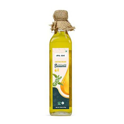 Upaveda Organic White Sesame Oil 500 ml | 100% Pure & Unrefined | Gingelly Seeds