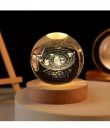 UPRONex21 3D Galaxy Crystal Ball Night Light | Dimmable Engraved LED Glass Ball Table Lamp with USB and Wooden Base for Home Decor, Office, Birthday Gift & Kids Bedroom (Saturn)...