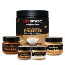 Upsnac Energizing Trial Combo - Classic Proffee 250g + Nutty Almond, Coffee, White & Dark Chocolate Peanut Butter 50g Each, High Protein, Vegan, Gluten-Free, No Refined Sugar, Gym Pre Workout Drink...