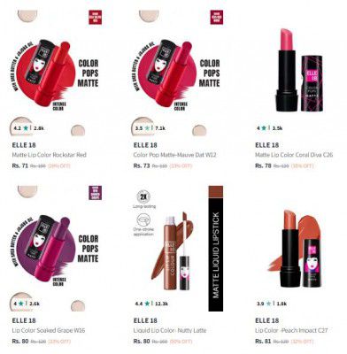 Myntra: Upto 45% OFF On  Elle 18 Lipstick | Starts At ₹45