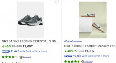 UP TO 50% OFF + Extra 20% Off On Buying 3 Shoes + Extra 10% Off On Prepaid + Coupons on Product Page