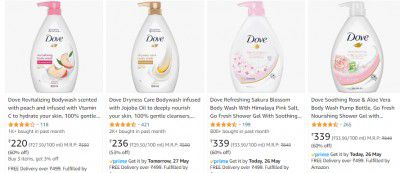 UP TO 75% Off On Dove Body Wash