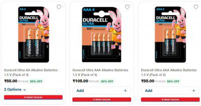 Jiomart: Upto 50% OFF On Duracell Batteries | Starts At ₹54