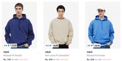 Upto 50% Off on H&M Men's Sweatshirts (International Brands) | Starts At Rs 439
