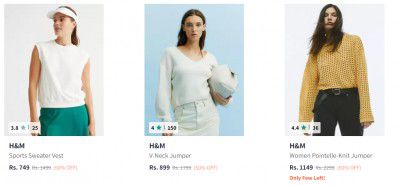 Upto 50% Off on H&M Womens Sweaters (International Brands) | Starts At Rs 749