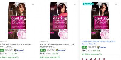 UP TO 50% OFF | L'Oréal  Paris Hair Color | Start At Rs 380