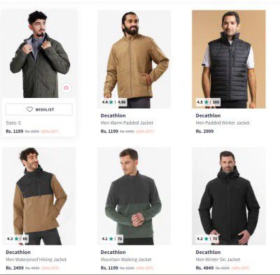 Upto 61% Off On DECATHLON Men Jacket
